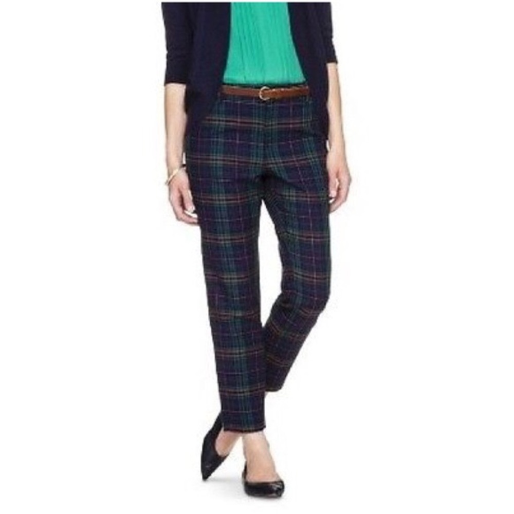 Navy plaid pants
